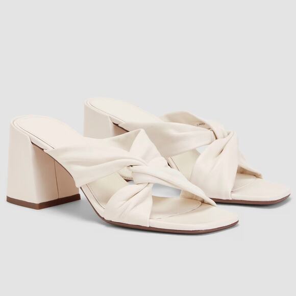 Everlane Shoes - Everlane The Day Twist Heel White Nappa Leather Sandals Size 9 NWOB Block Heel